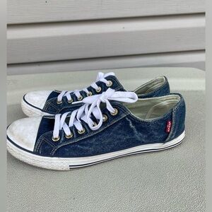 Levis Shoes Mens Size 10.5 Blue Denim Sneakers